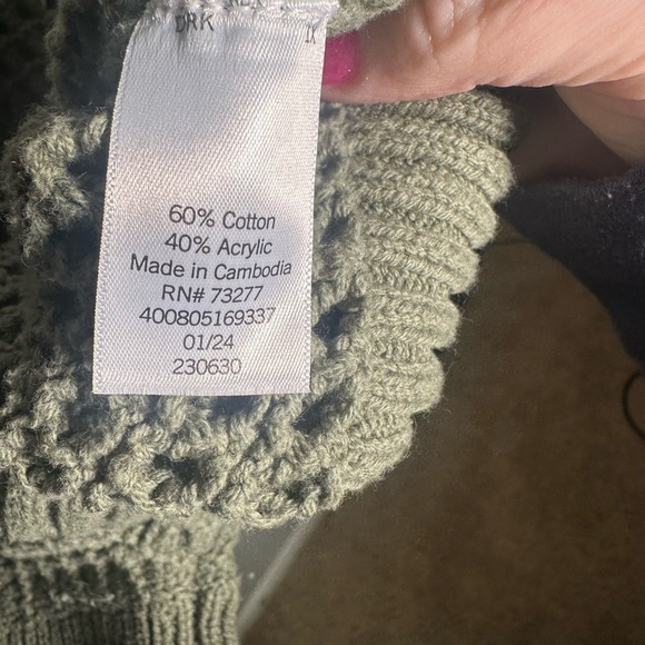 Sonoma Women's Sage Green Open Knit Sweater - Picture 4 of 5